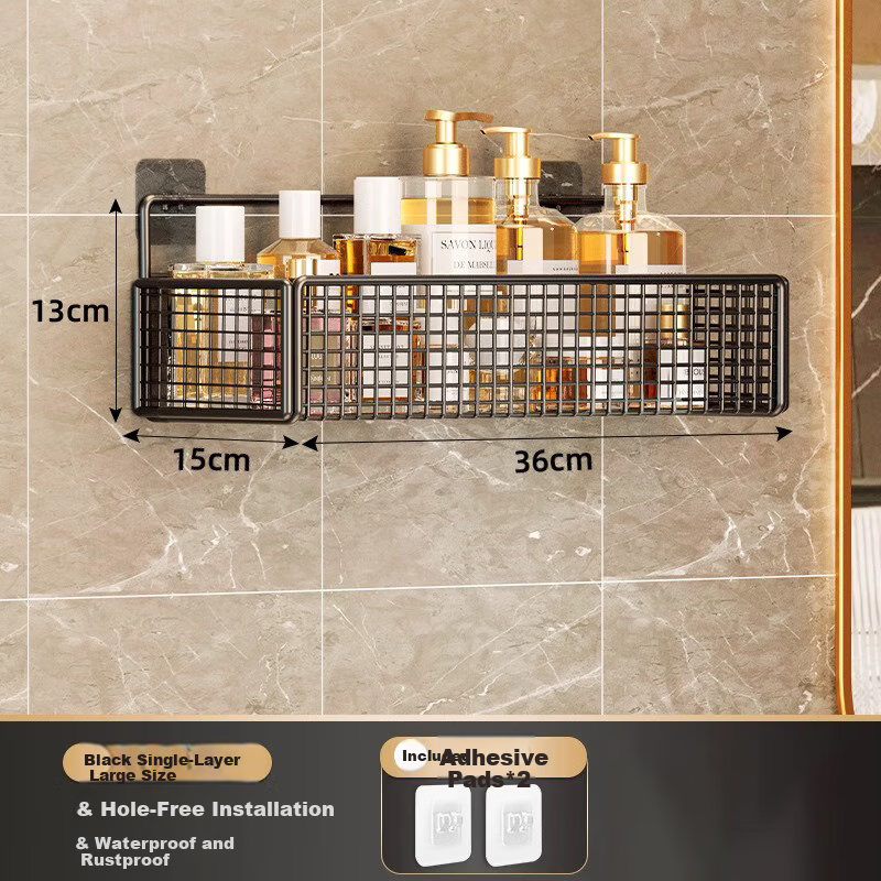 PINYU Bathroom Storage Shelf Toilet Bathroom Rack Wall-mounted Storage Rack Punc...