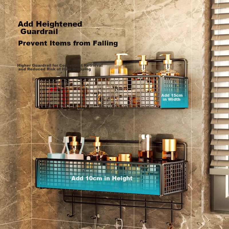 PINYU Bathroom Storage Shelf Toilet Bathroom Rack Wall-mounted Storage Rack Punc...