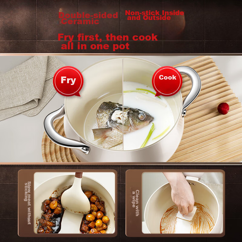 San Si Steel Soup Pot, Ceramic Non-Stick Cooking Pot, Home Use for Soup And Stew...