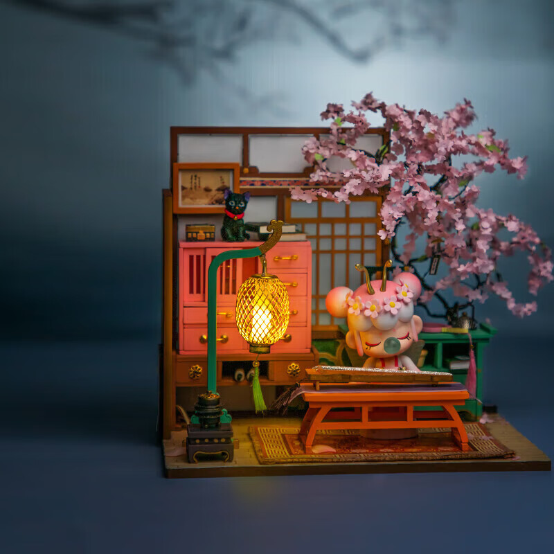 Rolife DIY Dollhouse, Nanqi Cherry Blossom Courtyard Building Blocks, Handmade A...