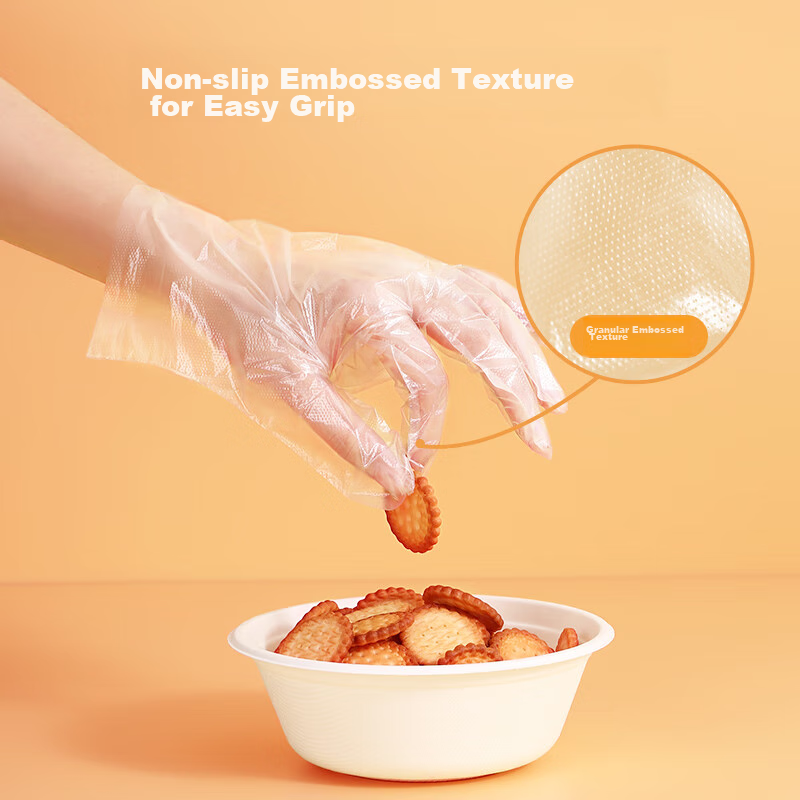 Meiliya Disposable Gloves, 300 Count, Food-Grade, Thickened PE, for Kitchen, Dis...