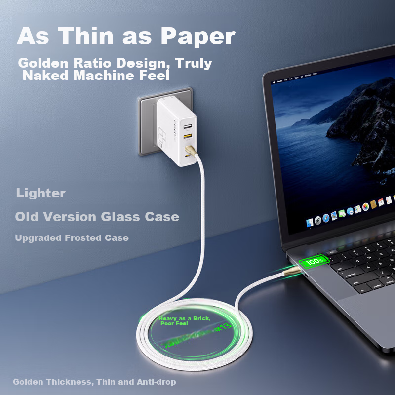 Pisen Dual-Head Type-C Data Cable, PD60W Fast Charging Car Charger, Braided Univ...