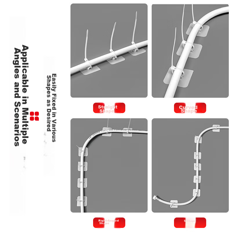 Purpai Drain Pipe Fixing Clip, No Drilling Required, Zip Tie Clip, for Gas Pipe,...