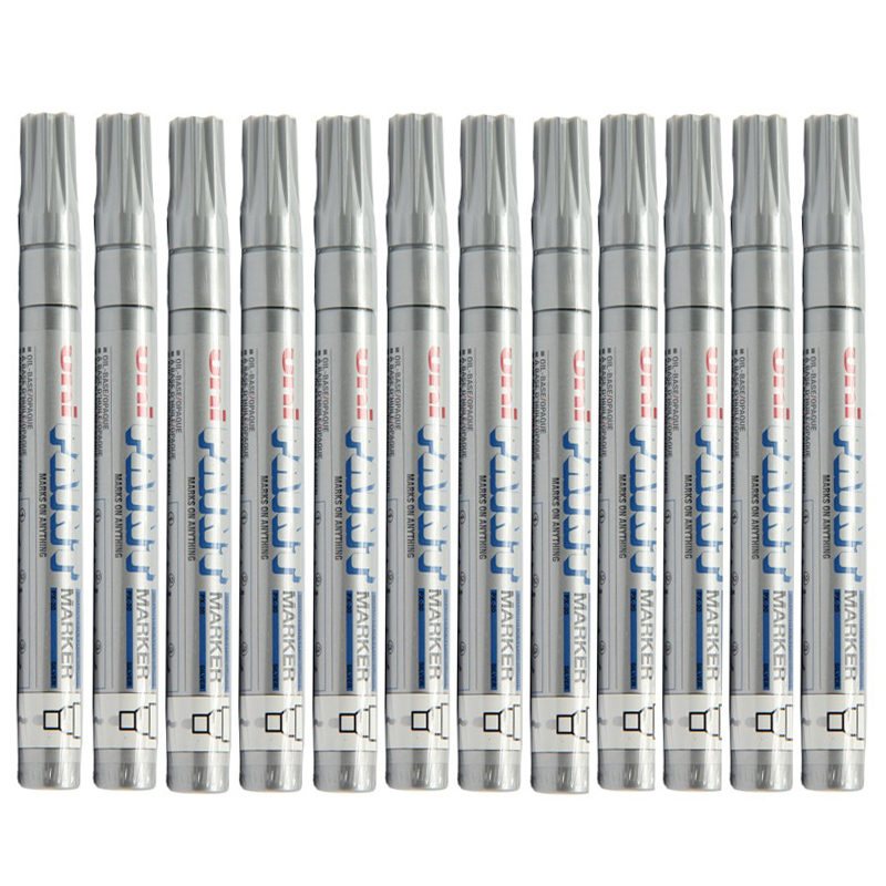Mitsubishi (Uni) PX-20 Medium Tip Paint Marker (Silver) 2.2-2.8mm (Pack of 12) (...