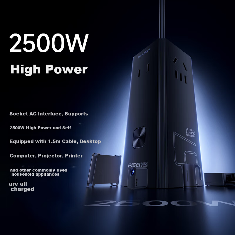 PISEN 67W GaN Desktop Charger Socket 65W Multi-port Quick Charge Type-C/USB Plug...