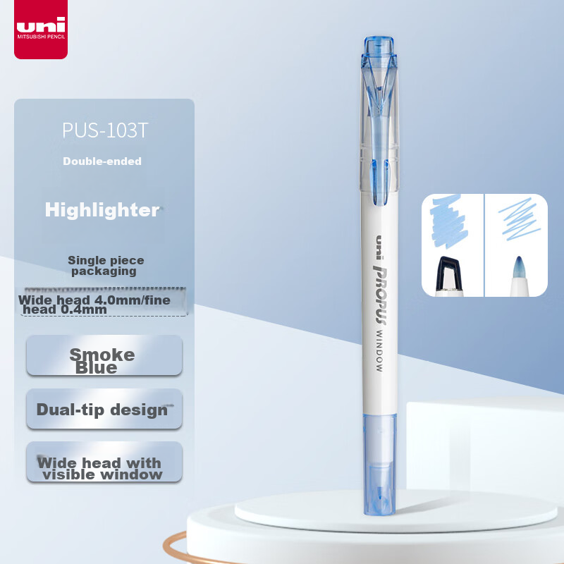 Mitsubishi (Uni) Dual-Tip Highlighter Pen, Student Homework Journal Drawing Mark...