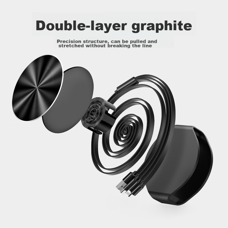 Pisen 3-In Retractable Charging Cable with Three-Head Fast Charging, Compatible...