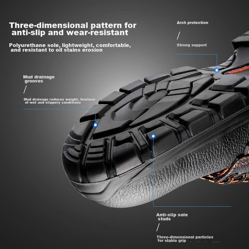 Qiangren Safety Shoes for Men, Anti-Smashing, Puncture-Resistant, Anti-Static, L...