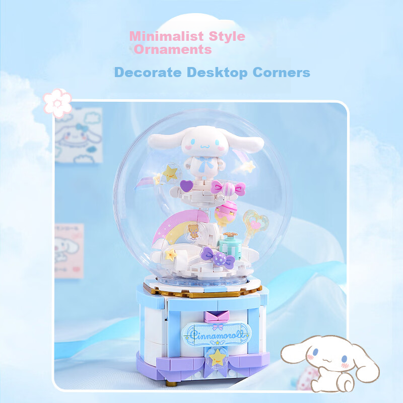 Keeppley HelloKitty Cat Building Blocks Toy Birthday Gift Sky Fantasy Music Box...