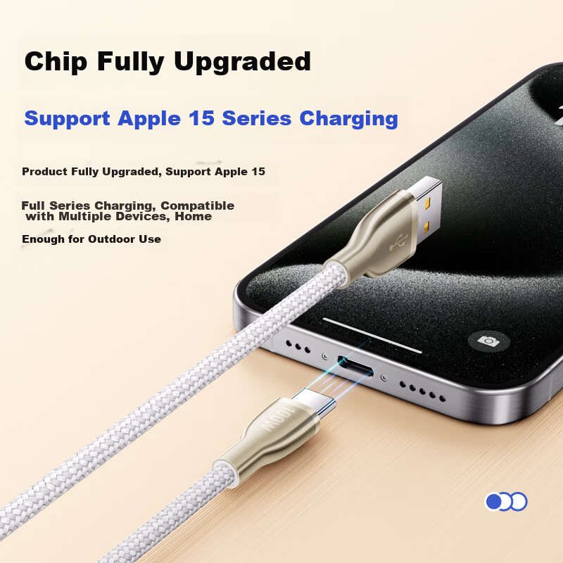Pisen Apple 16/15 Charging Cable, Type-C Data Cable, 6A Fast Charging 100W/66W,...