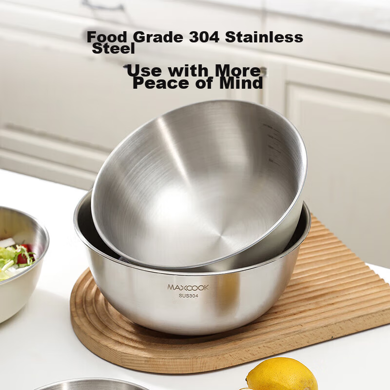 Meichun (Maxcook) 304 Stainless Steel Bowl, Salad Bowl, Thickened Seasoning Bowl...