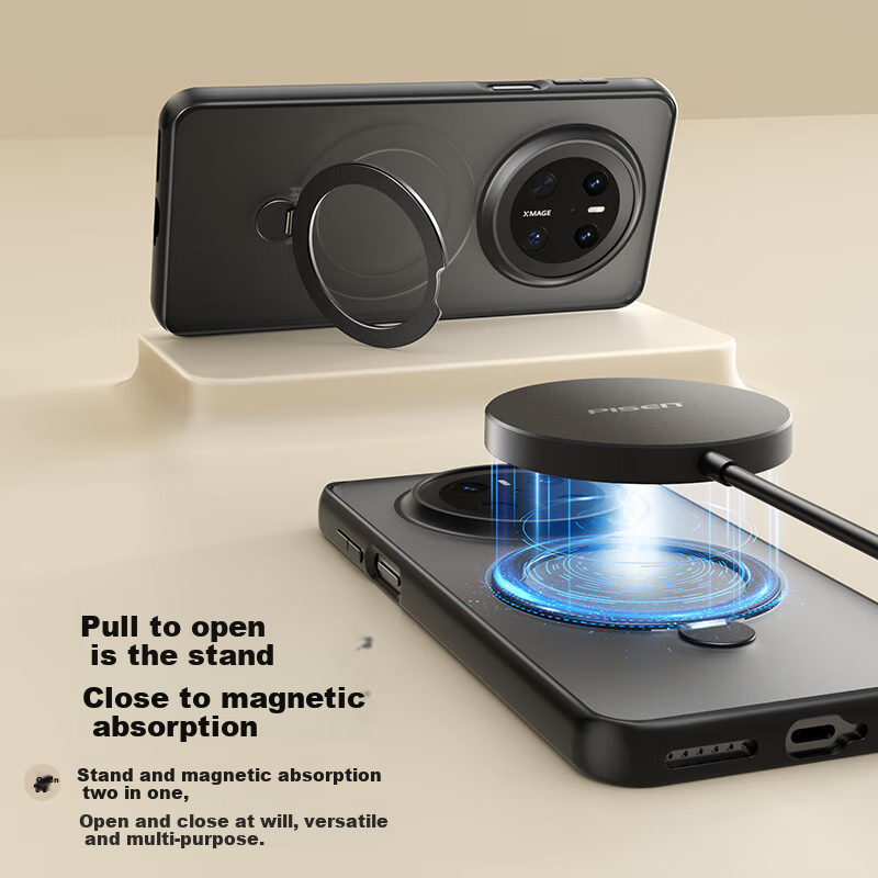 PISEN Huawei Mate70 Phone Case Mate70 Skin-Feel Protective Cover with Stand Magn...