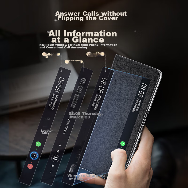 Pipi Jia [Drop-Resistant Wristband Style] Case for Honor Magic V3, Genuine Leath...