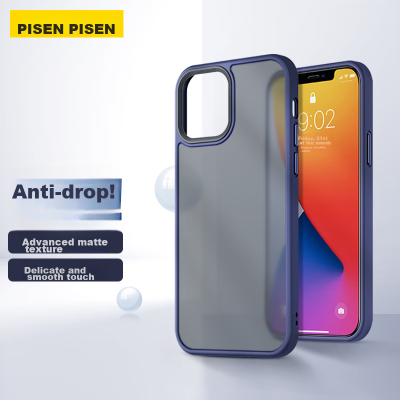 PISEN IPhone 12/12 Pro Case, Matte Transparent Protective Cover for IPhone 12/12...