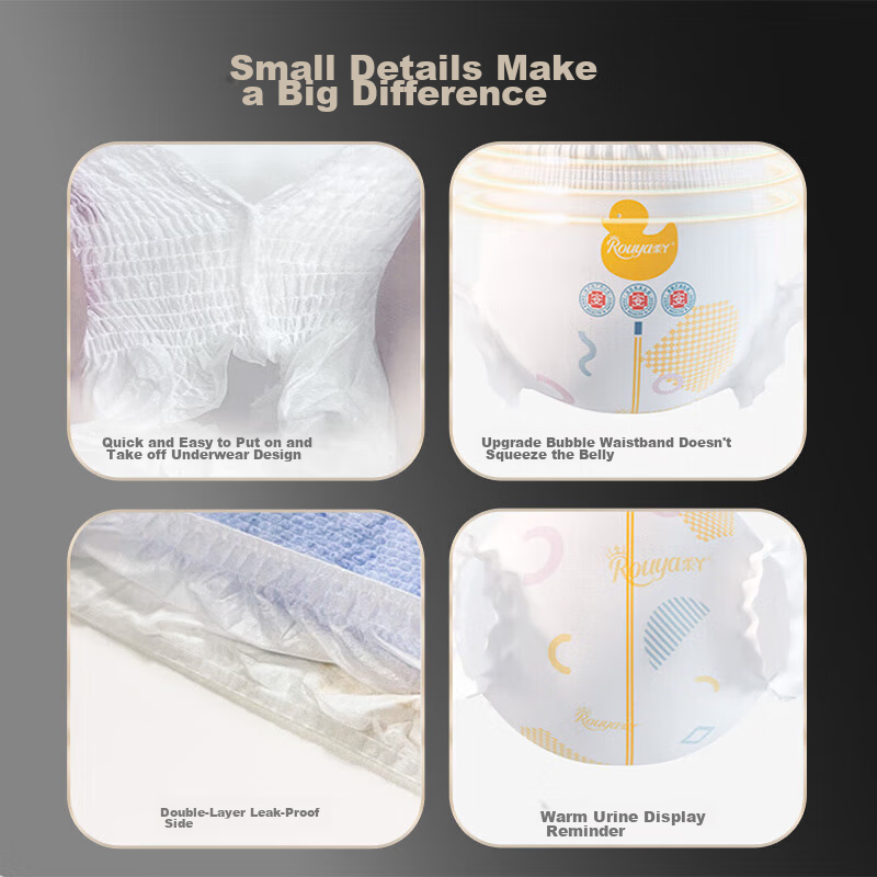 Rouya Silk Soft Pull-Up Diapers XXXL 38 Pieces with Added Vitamin E Essence, Com...