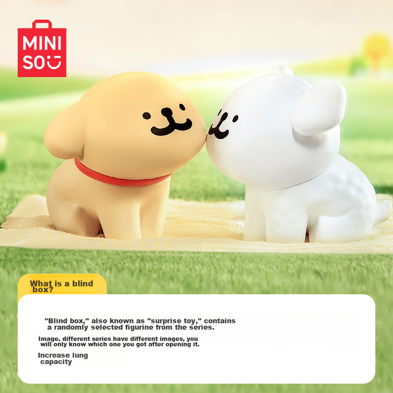 MINISO Line Drawing Dog Happy Sticker Blind Box, Desktop Decoration, Figurine To...