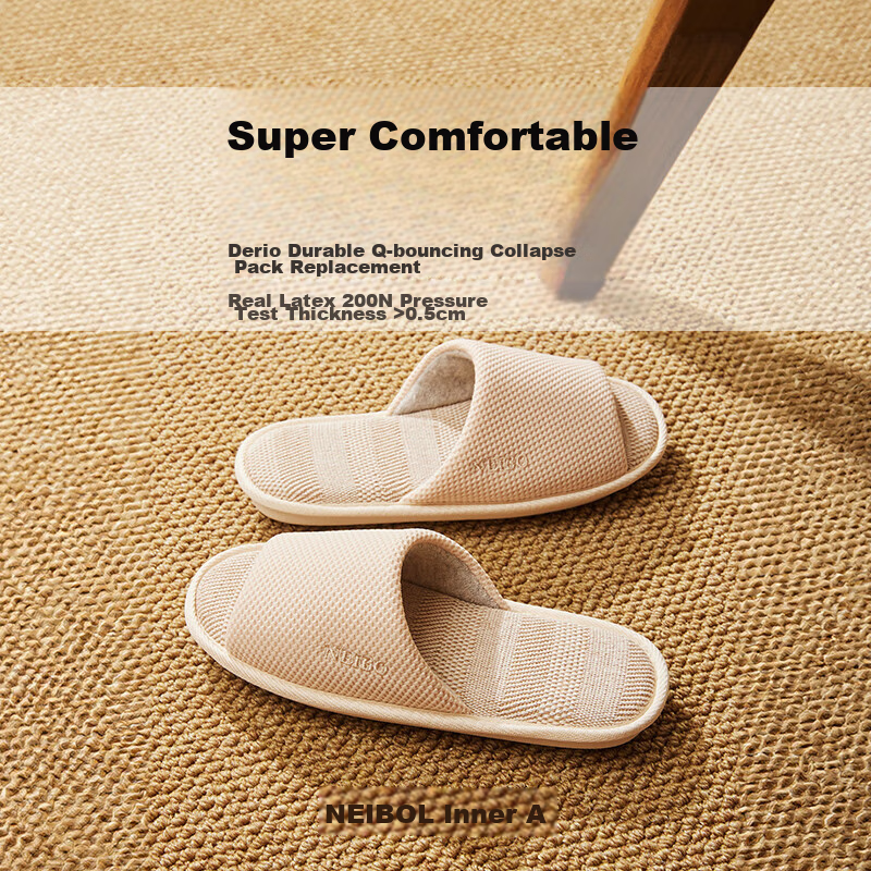 Neibao [Super Comfortable] Latex Cotton Linen Slippers, Men's Spring And Autumn,...