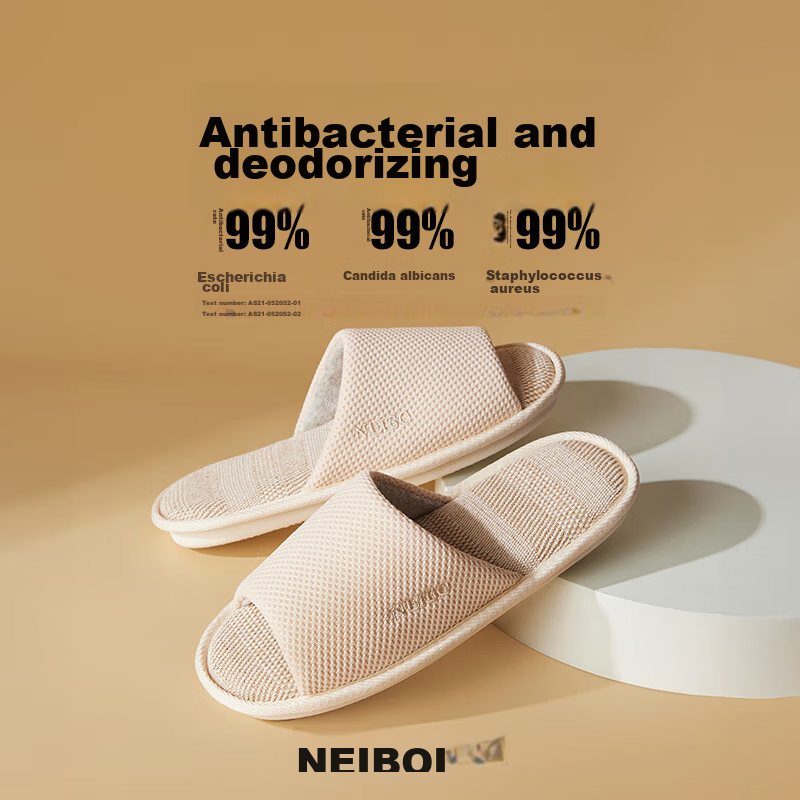 Neibao [Super Comfortable] Latex Cotton Linen Slippers, Men's Spring And Autumn,...