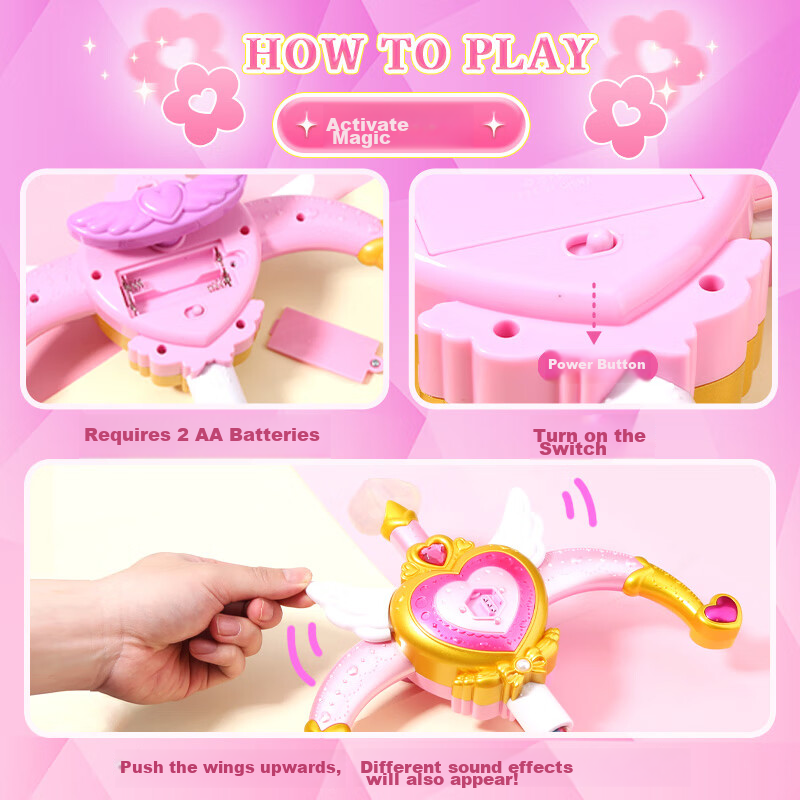 Qimiaomengke Magic Key Season 4 Sound And Light Toy, Heart-Shaped Adorable Girl...