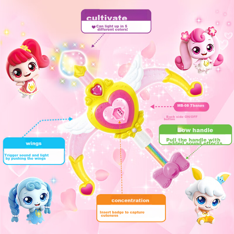 Qimiaomengke Magic Key Season 4 Sound And Light Toy, Heart-Shaped Adorable Girl...