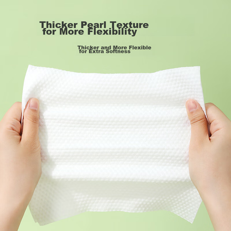 Qianxiangcao Facial Cleansing Wipes, Disposable Pearl-Textured Soft Cotton Makeu...