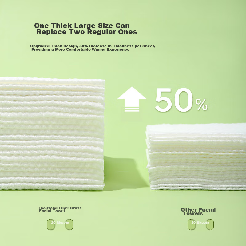 Qianxiangcao Facial Cleansing Wipes, Disposable Pearl-Textured Soft Cotton Makeu...