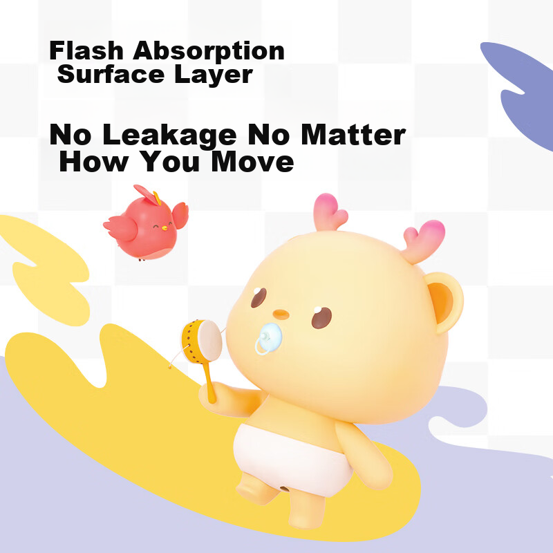 Chiaus Colorful Diapers XL 66 Pieces + 6 Pieces Baby Diapers, Ultra-Absorbent, D...