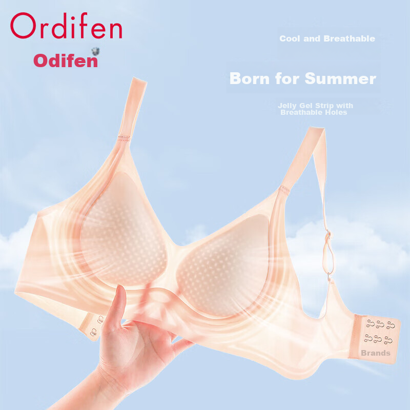 Ordifen Ice Silk Seamless Wireless Women's Underwear, Summer Thin Style, Push-Up...