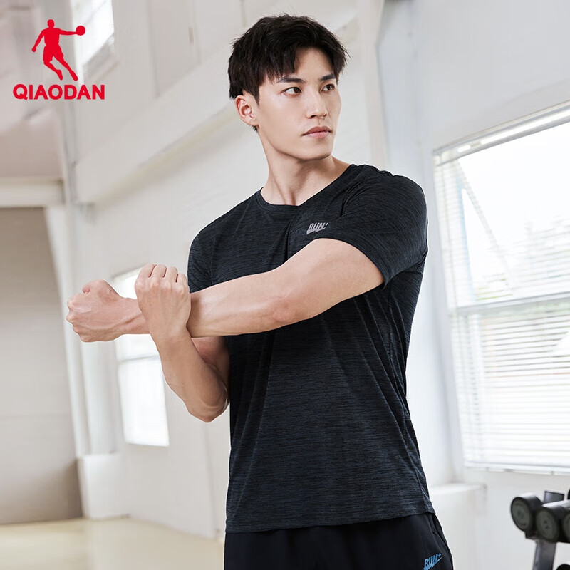 Jordan QIAODAN Quick-Dry Short-Sleeve T-Shirt for Men, Summer Breathable Round N...