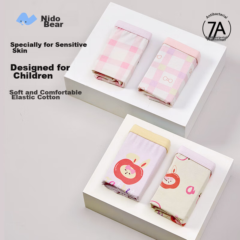 Niduoxiong Children's Underwear, Girls' Antibacterial Boyshorts, Baby Comfortabl...