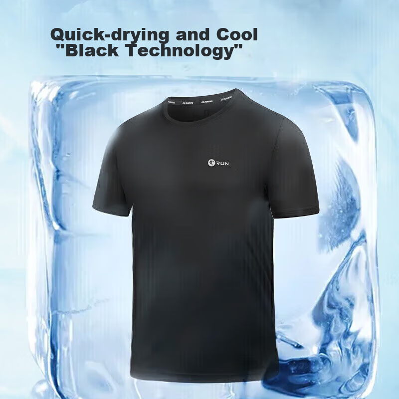 Jordan Short-Sleeve Men's T-Shirt, Summer Breathable Quick-Dry Round Neck Runnin...