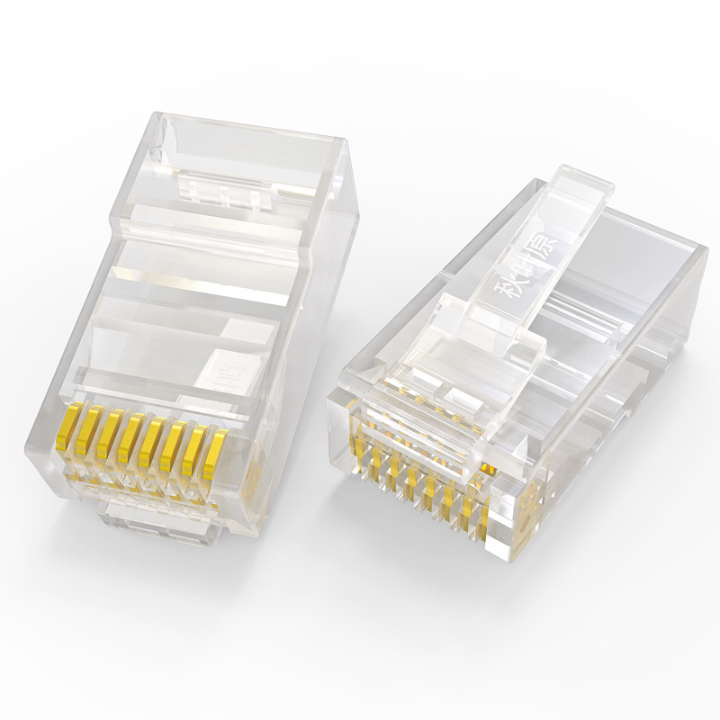 Akihabara (CHOSEAL) Category 6 Crystal Head, Gold-Plated RJ45 Engineering Gigabi...