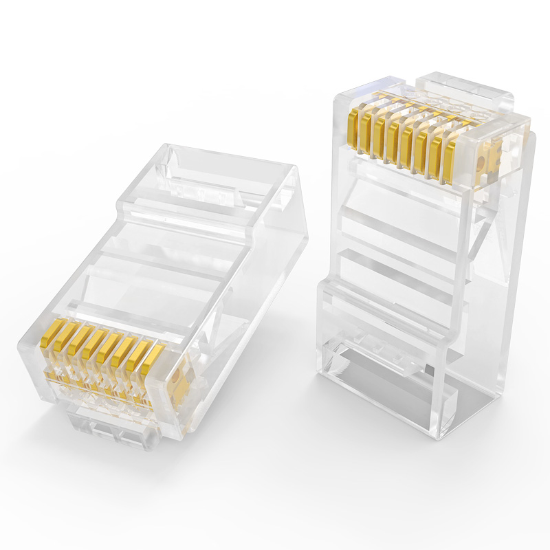 Akihabara (CHOSEAL) Category 6 Crystal Head, Gold-Plated RJ45 Engineering Gigabi...