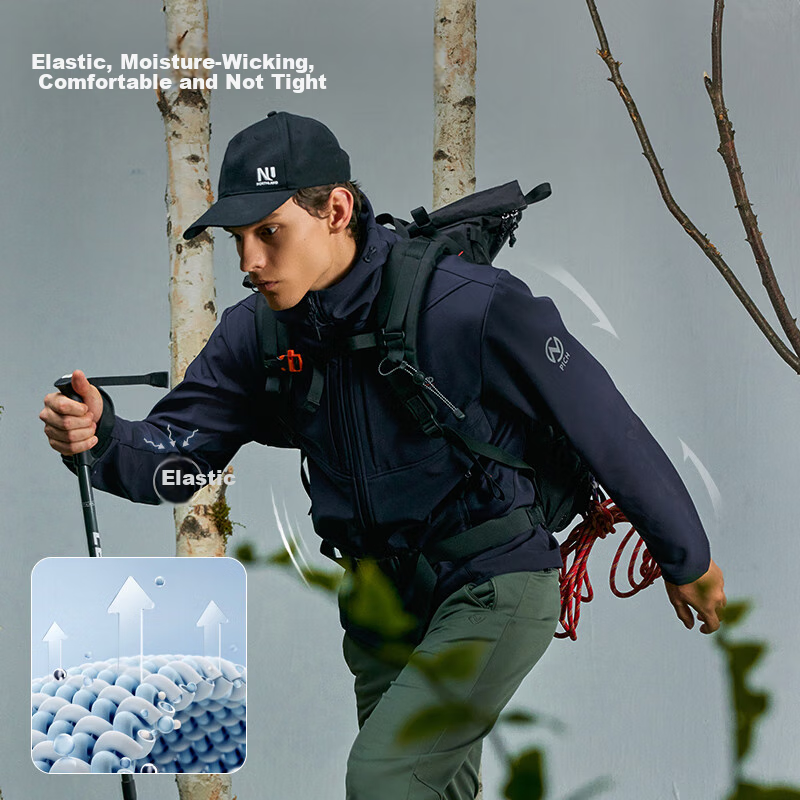 NORTHLAND Men's Outdoor Windproof And Water-Resistant Soft Shell Jacket, Hiking...