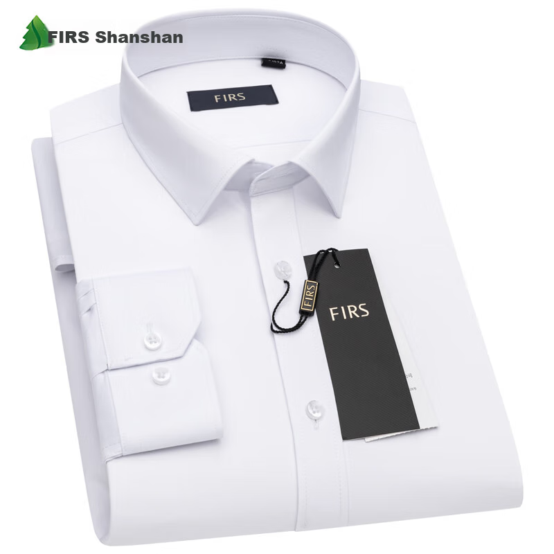 FIRS Men's Long Sleeve Wrinkle-Resistant Non-Iron Dress Shirt, Business Elastic...