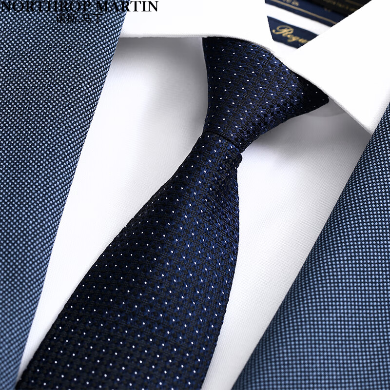 NORTHROP MARTIN High-End Silk Tie for Men, Pre-Tied with Zipper, Lazy Business G...