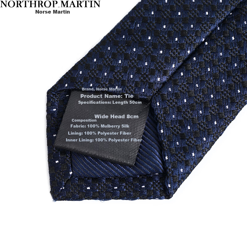 NORTHROP MARTIN High-End Silk Tie for Men, Pre-Tied with Zipper, Lazy Business G...