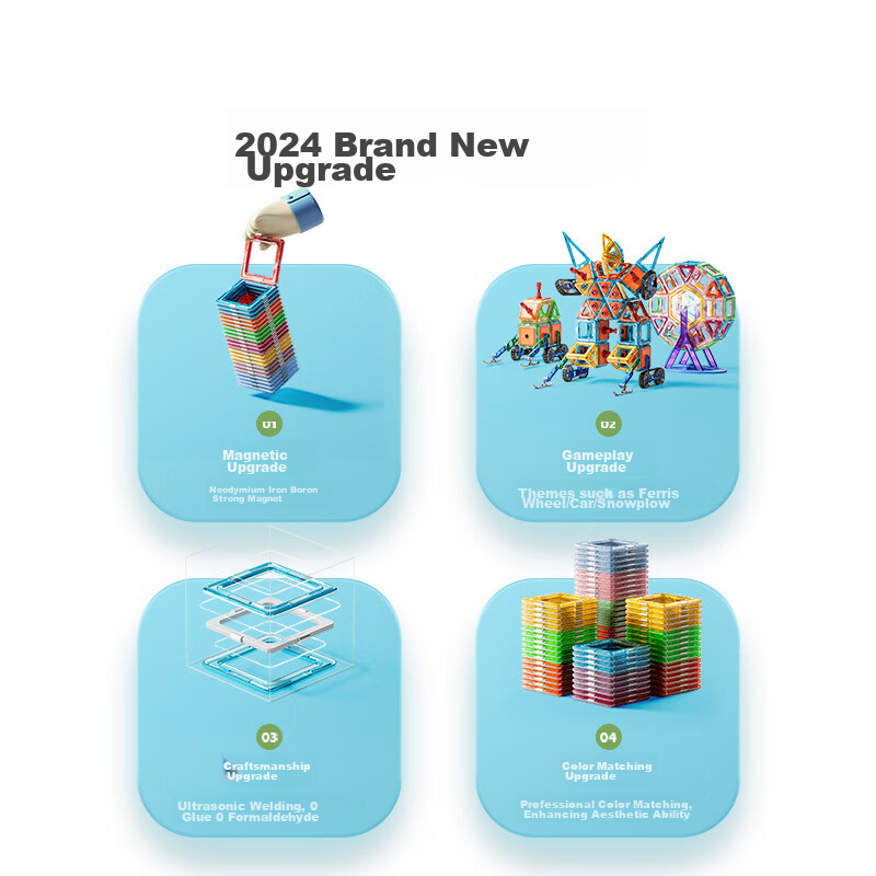 Mingta 30-Piece Magnetic Building Set, Children's Toy, Magnetic Iron Rods, Boys...