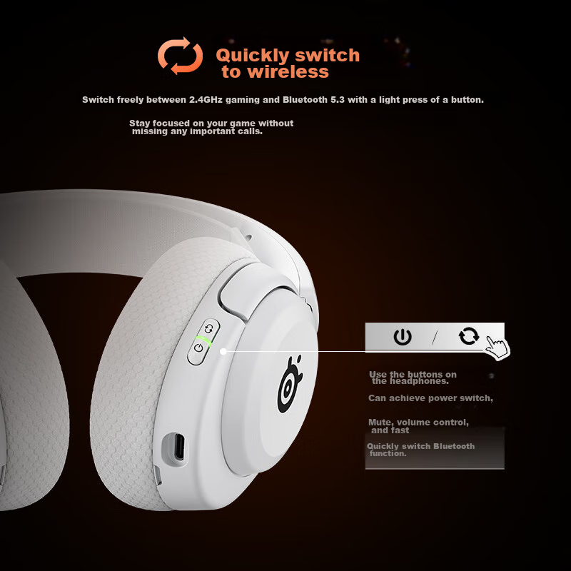 SteelSeries Arctis Nova 5 White, 2.4G/Bluetooth Dual Wireless Connection, Gaming...