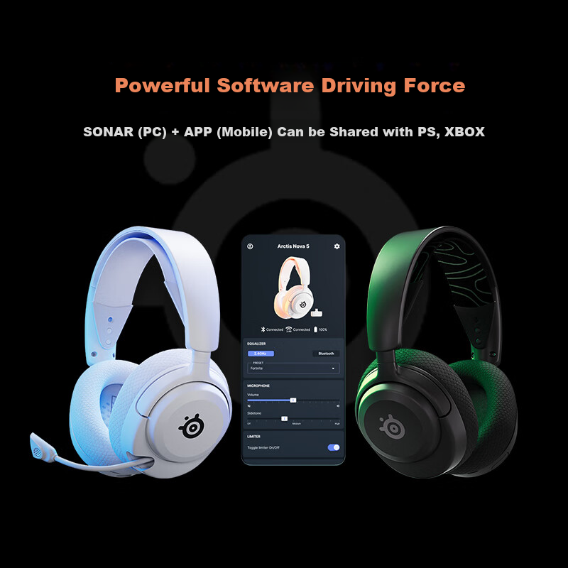 SteelSeries Arctis Nova 5 White, 2.4G/Bluetooth Dual Wireless Connection, Gaming...