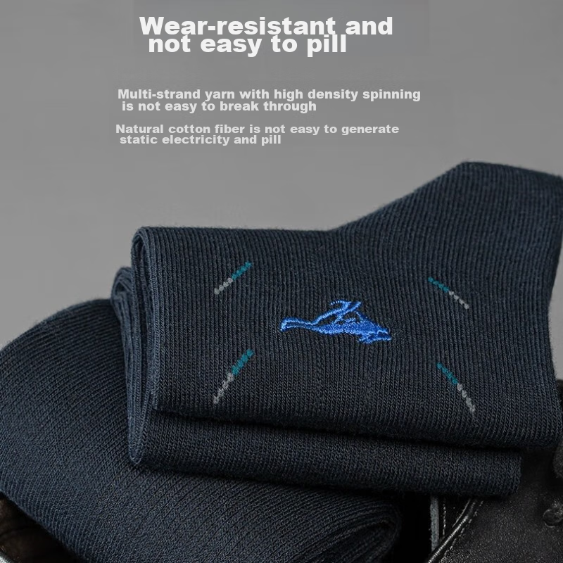 SEPTWOLVES Men's Socks, Summer Mid-Calf Long Socks, Black Cotton Socks, Sweat-Ab...