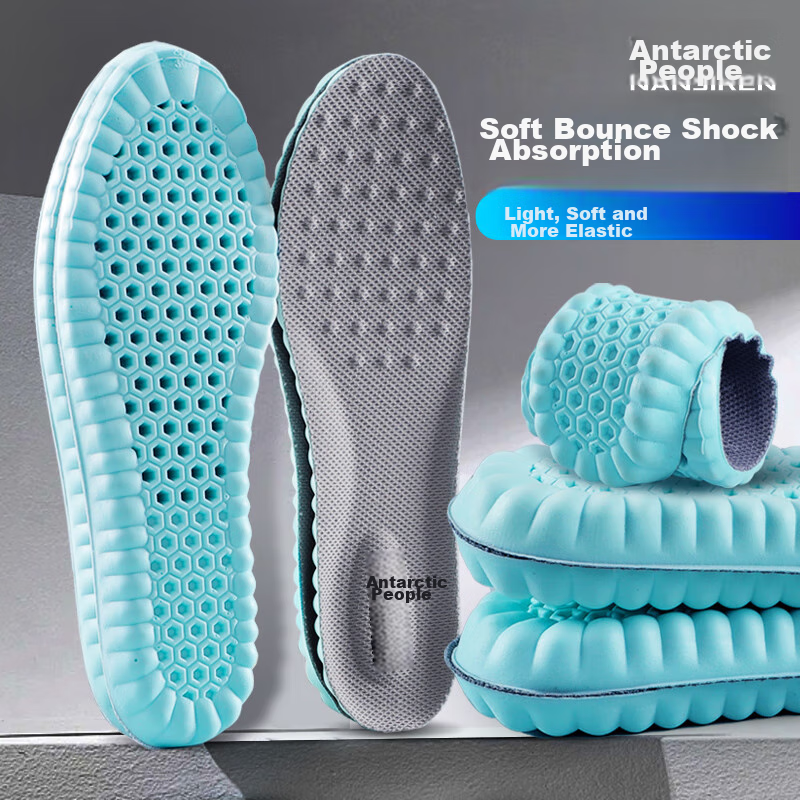 NanJiren 2 Pairs of Sports Insoles, Shock-Absorbing, Arch Support, Massage, Pres...