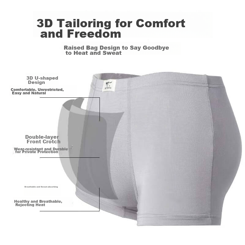 SEPTWOLVES Men's Ice Silk Flat Angle Underwear Breathable Silky Mid-Waist Underp...