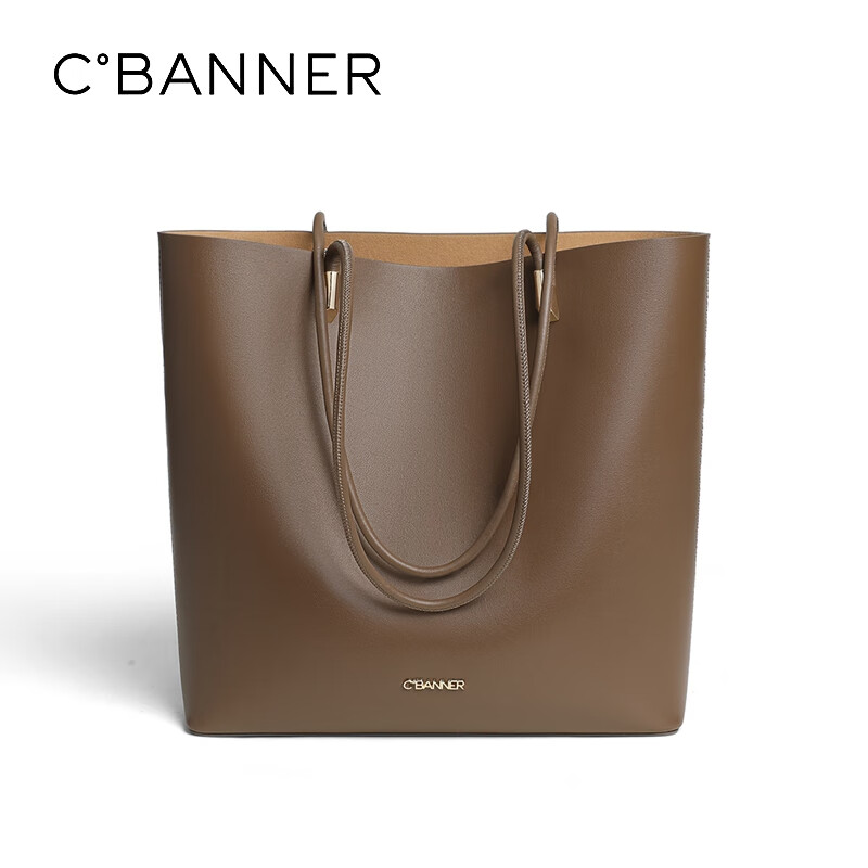 C°BANNER Women's Cowhide Tote Bag Large Capacity Single Shoulder Light Luxury Bi...