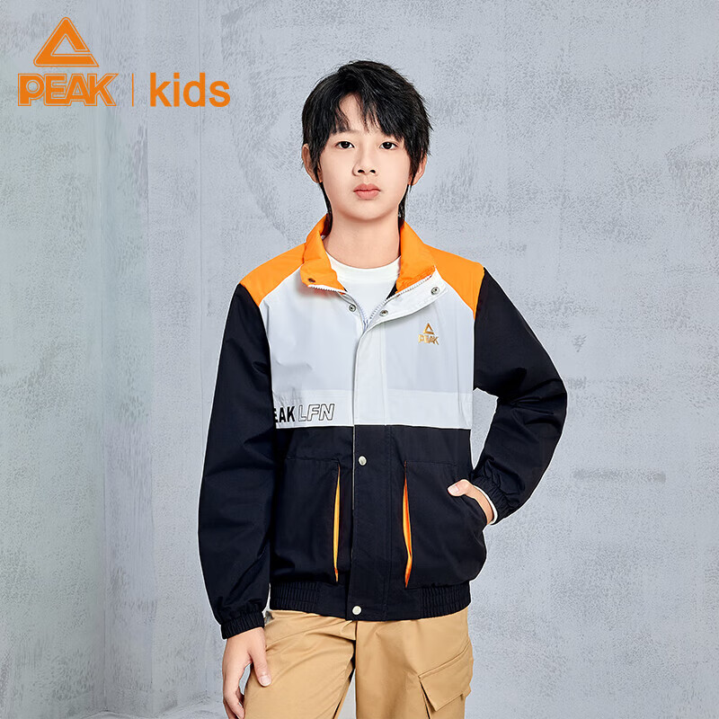 PEAK Kids' Thin Velvet Jacket Boys' Outerwear Big Kids' Sportswear Casual Clothi...