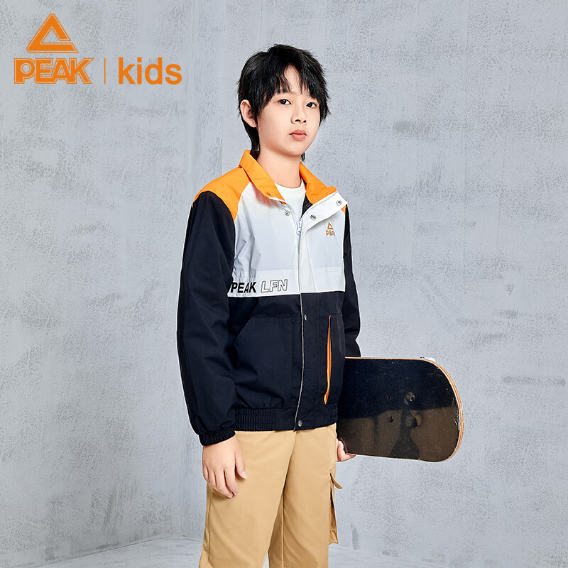 PEAK Kids' Thin Velvet Jacket Boys' Outerwear Big Kids' Sportswear Casual Clothi...