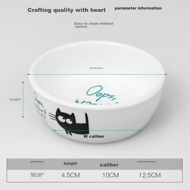 Pilot Cat Bowl Ceramic Dog Bowl Pet Bowl Food Dish Cat Water Bowl Ceramic Feedin...