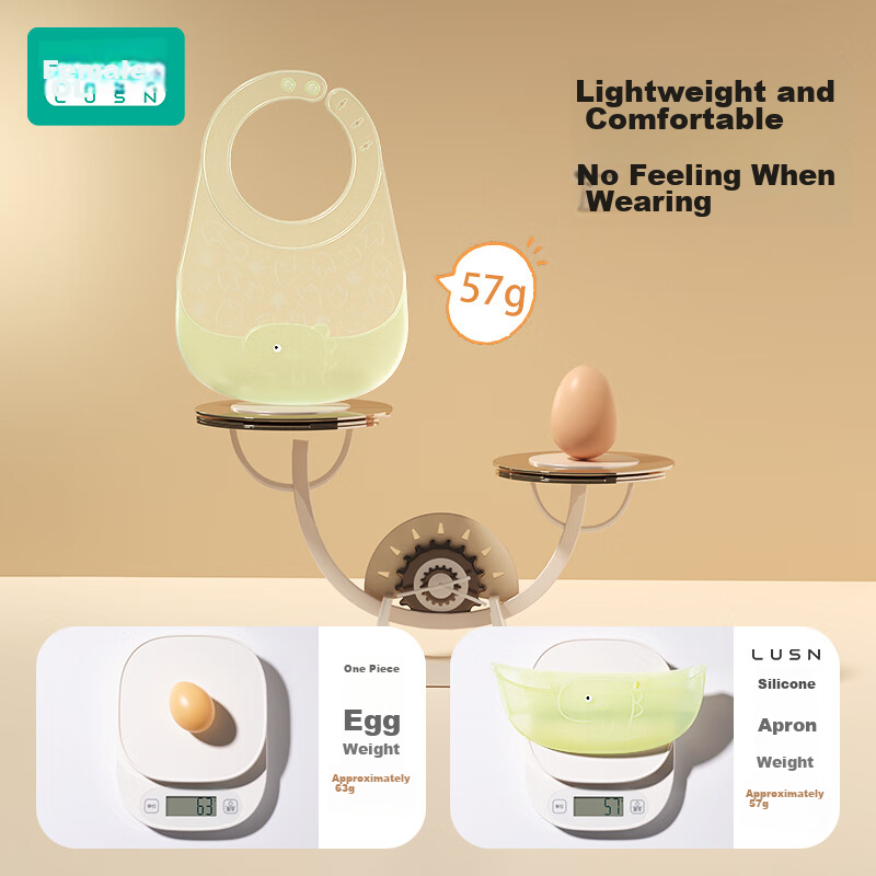 Rushan Baby Bib, Large Size, Waterproof Silicone, Portable, for Infants And Chil...