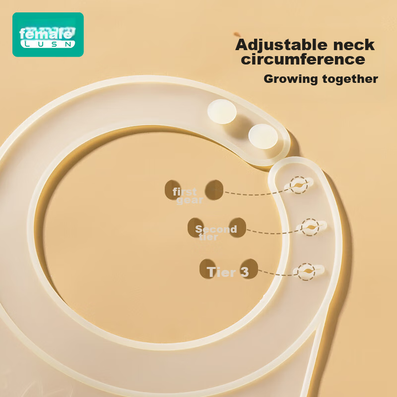 Rushan Baby Bib, Large Size, Waterproof Silicone, Portable, for Infants And Chil...