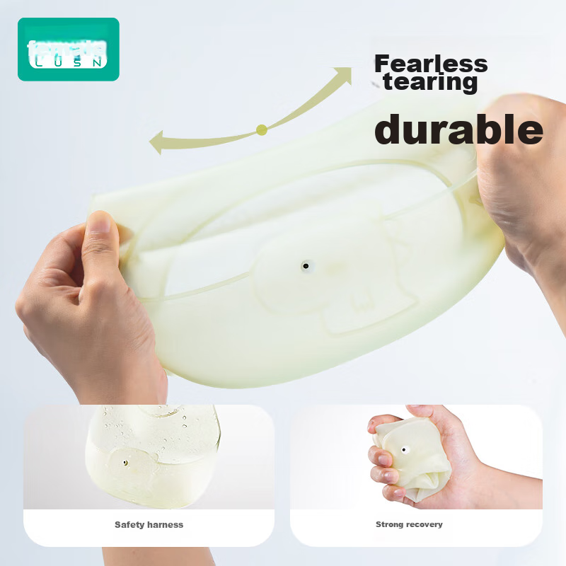 Rushan Baby Bib, Large Size, Waterproof Silicone, Portable, for Infants And Chil...